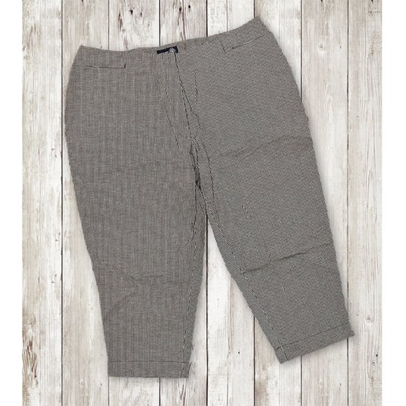 Y2K Vintage Lane Bryant Venezia Black & White Gingham Check Capri Pants - Picture 1 of 3
